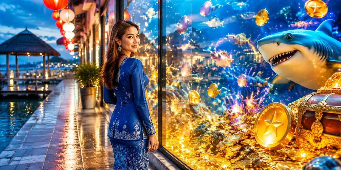 Pengguna Malaysia berbaju kurung menikmati permainan dalam talian t7250 di Terengganu dengan selesa